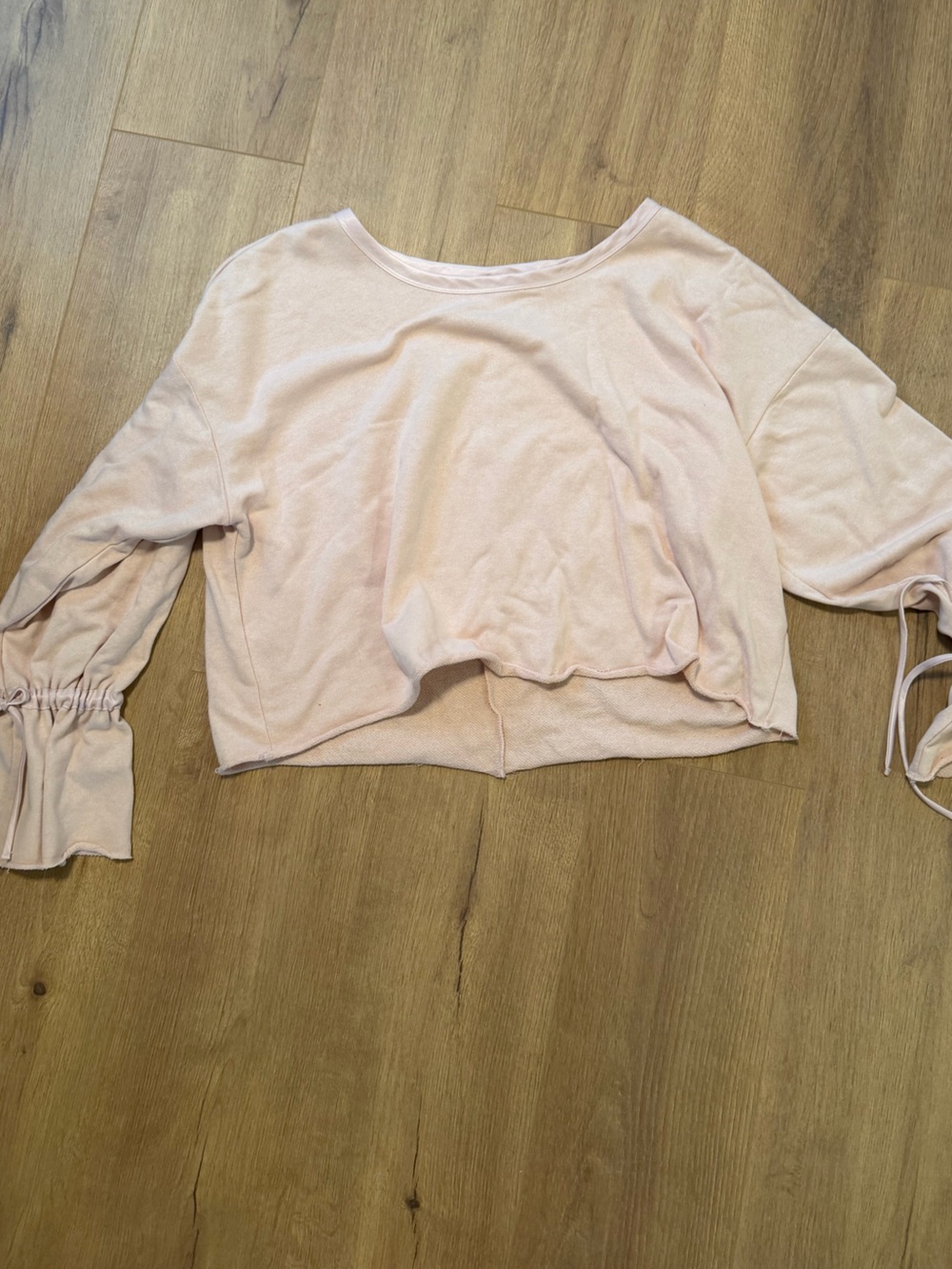 Mossimo Supply Co. Light Pink Cropped Long-Sleeve Top